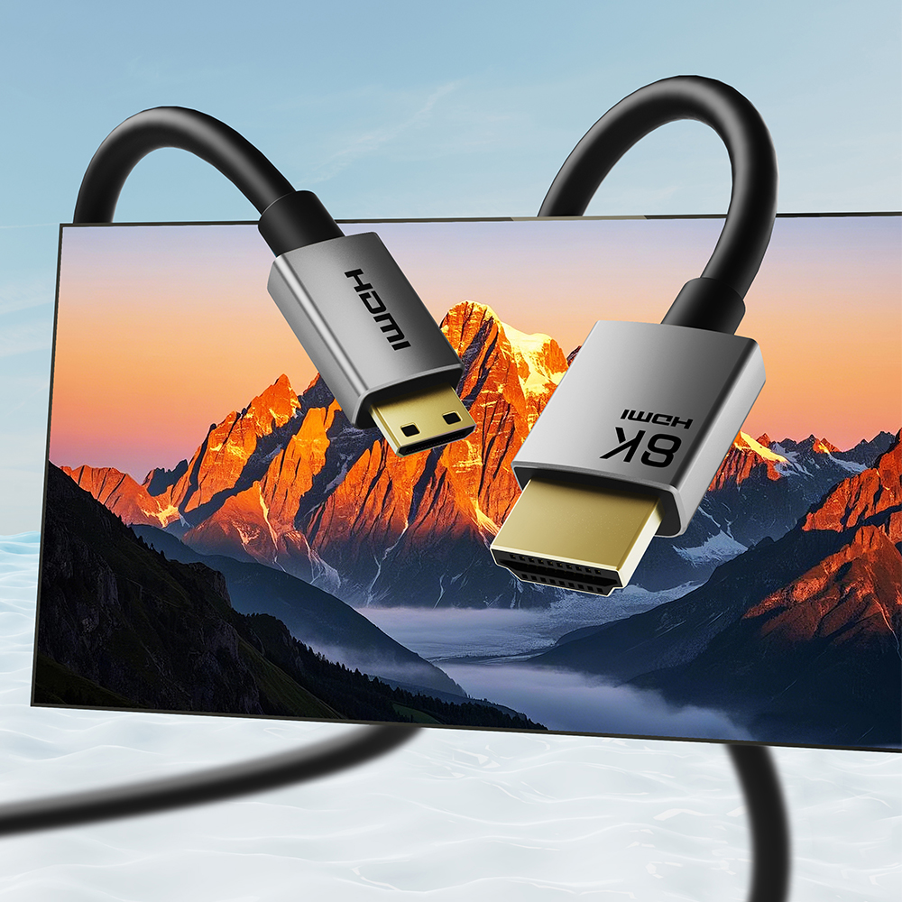 케이블타임 8K 60Hz Mini HDMI to HDMI 2.1 케이블 1m, 1개 - 상세 이미지 3