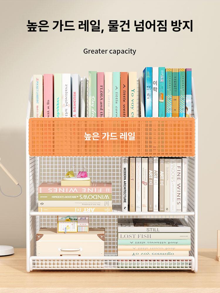 확장형 수납책장 사무실 북카트 철제책장 2단 이동형책장 블랙 3단 세로형 바퀴 포함 - 조밀한 망 - 상세 이미지 5