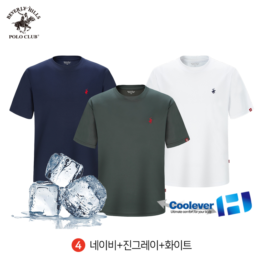 쿨에버 반팔 라운드 3PACK 남여공용 기능성 냉감 티셔츠 비버리힐즈폴로클럽 - 상세 이미지 5