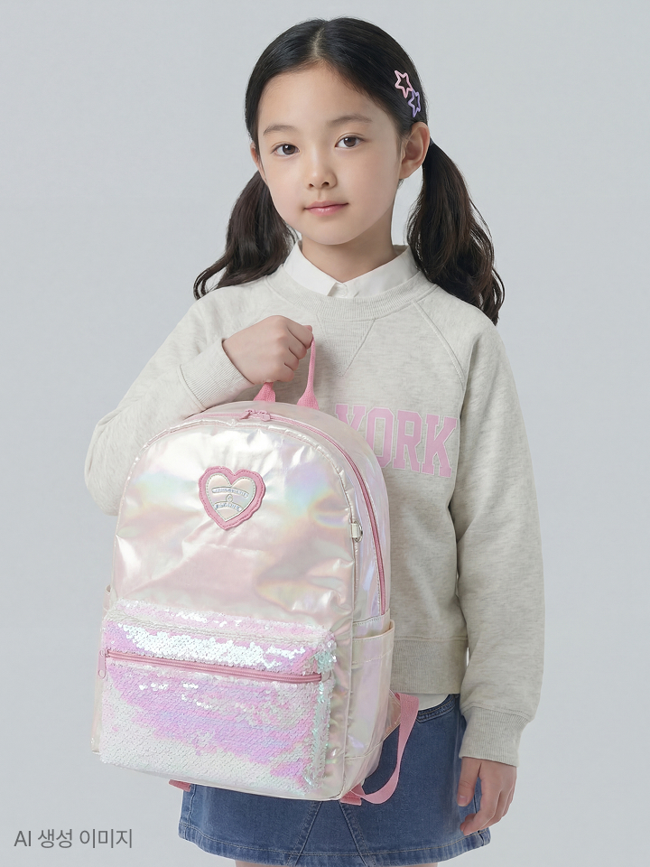 (봄신상) 키즈 글리터 라운드 백팩 HPKDZGA24M 상품 이미지