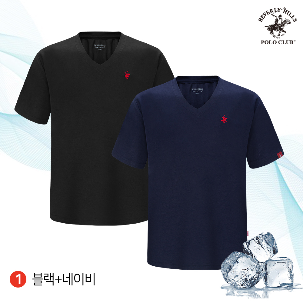 2PACK 냉감 V넥 반팔 남여공용 쿨링 티셔츠 비버리힐즈폴로클럽 이미지 7