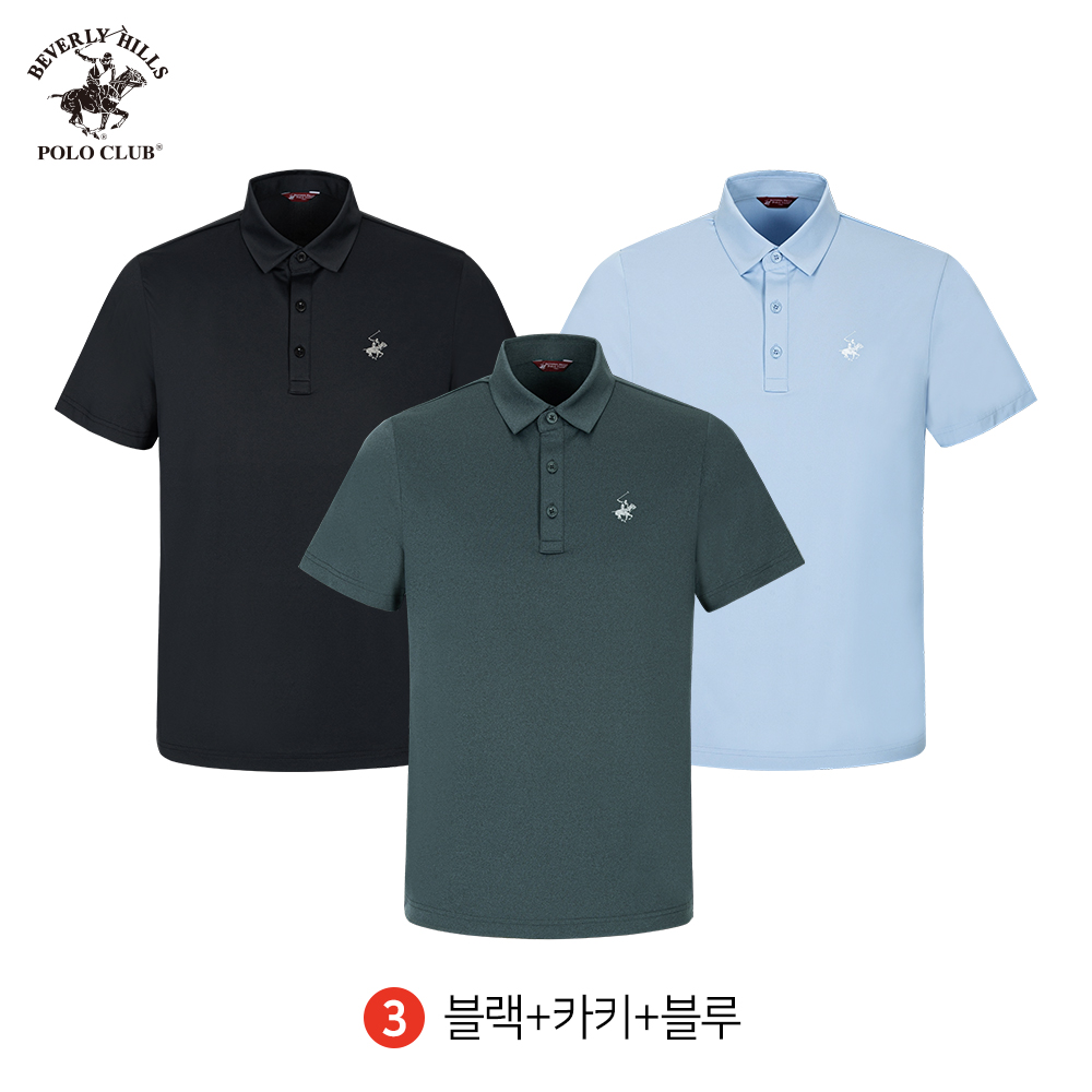 반팔 냉감 카라 3PACK 한여름도 쾌적 남여공용 초경량 티셔츠 비버리힐즈폴로클럽 - 상세 이미지 4