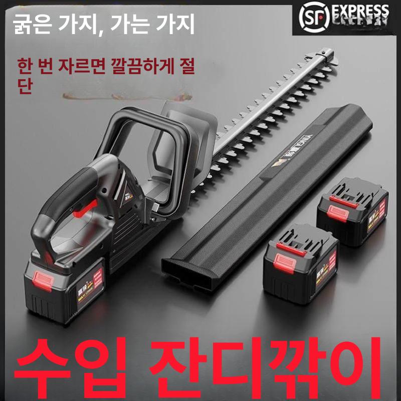 전동 전지 트리머 정원 무선 충전식 강력 쌍날 칼날 고용량 배터리 3개 포함 안전 커버 경량 고속 1개 1개 더블 A - 상품 이미지