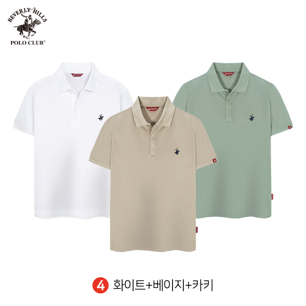 반팔 카라 PK 폴로 3PACK 쓰리버튼 남여공용 스탠다드 티셔츠 비버리힐즈폴로클럽 - 상세 이미지 5