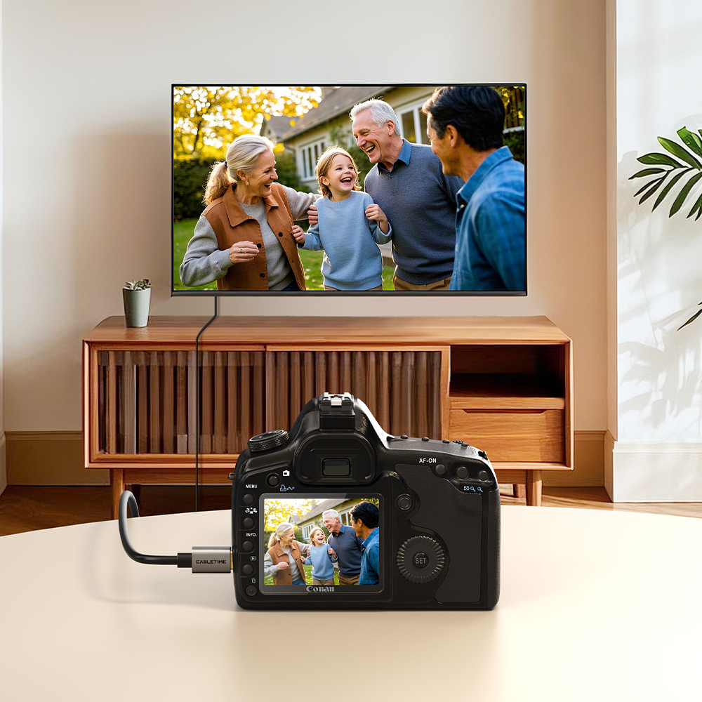 케이블타임 8K 60Hz Mini HDMI to HDMI 2.1 케이블 1m, 1개 - 상세 이미지 5