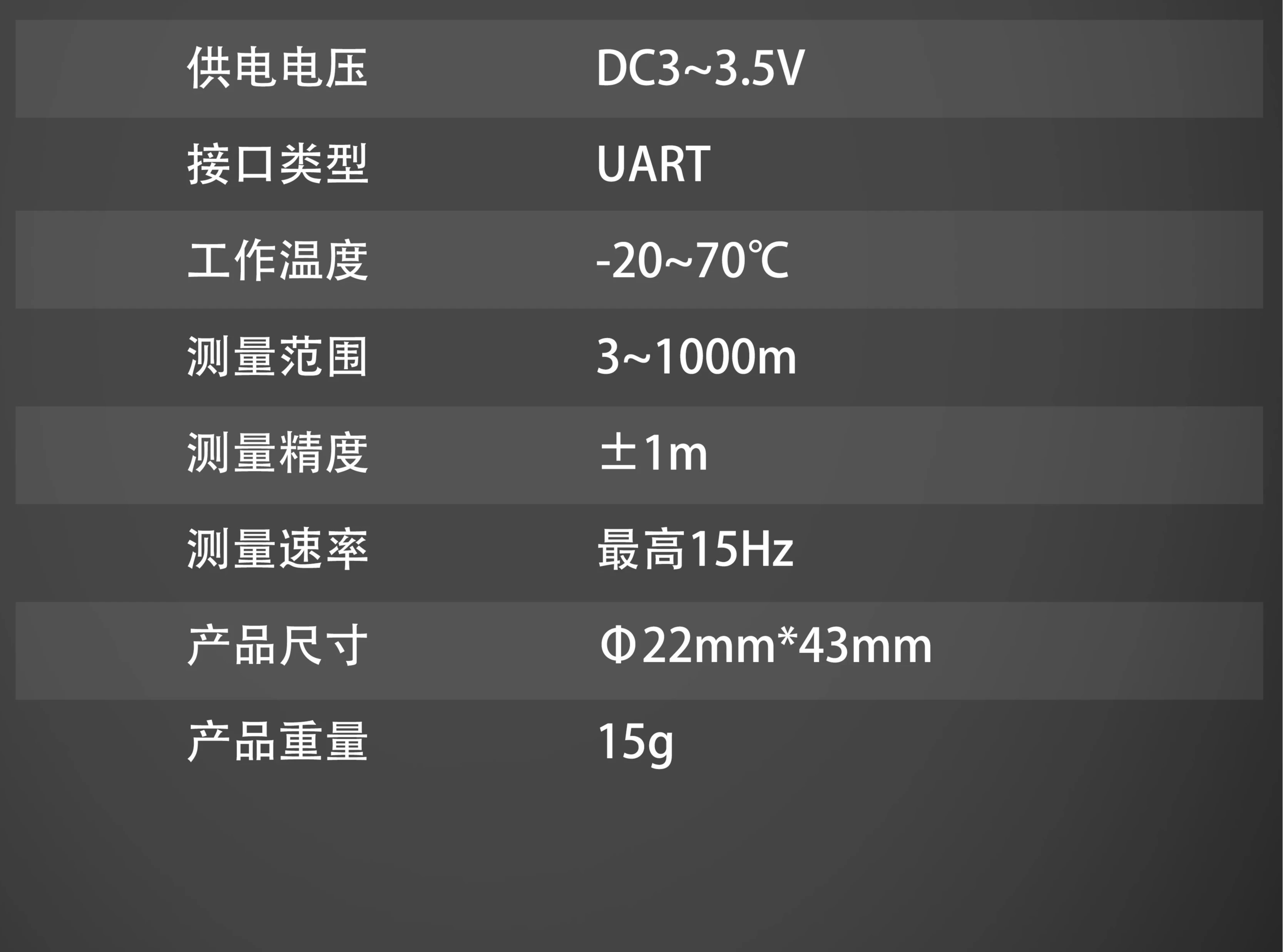 무항에어 산업로봇 거리 측정 모듈 1000m 소량 30g 경량 UART 인터페이스