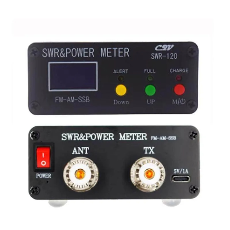 SWR120디지털 전력 정재파 측정기 120W 단파 HF/50MHz 디스플레이 영어 메뉴