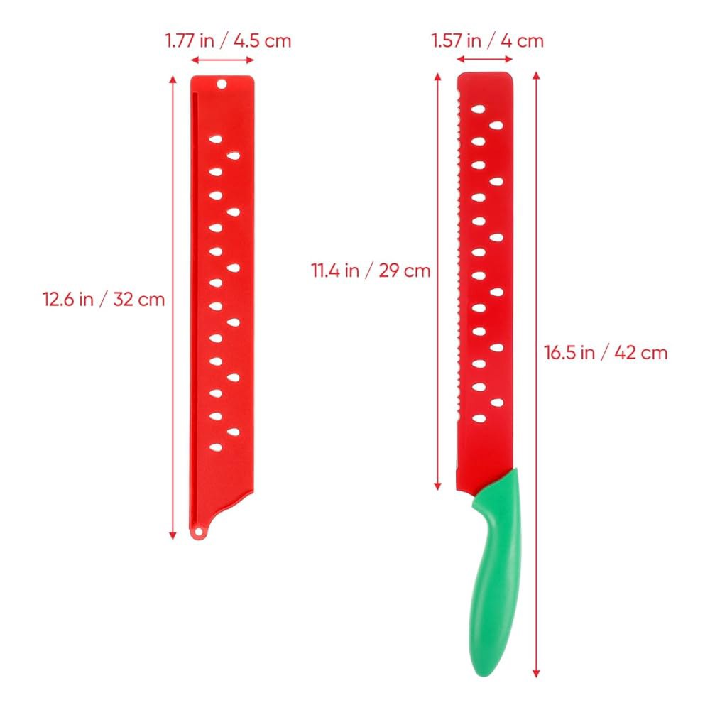 PRETYZOOM 43.2cm(17인치) 엑스트라 라지 수박 커터, 톱니 주방 케이크를 가정용 썰 있는 칼날이 빵과 나이프 과일 수 멜론 쉽게 - 상세 이미지 3