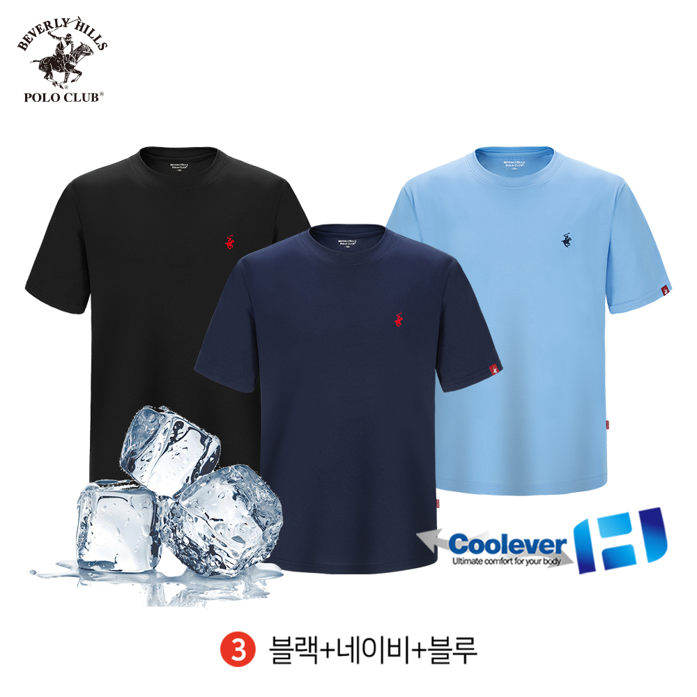 쿨에버 반팔 라운드 3PACK 남여공용 기능성 냉감 티셔츠 비버리힐즈폴로클럽 - 상세 이미지 4