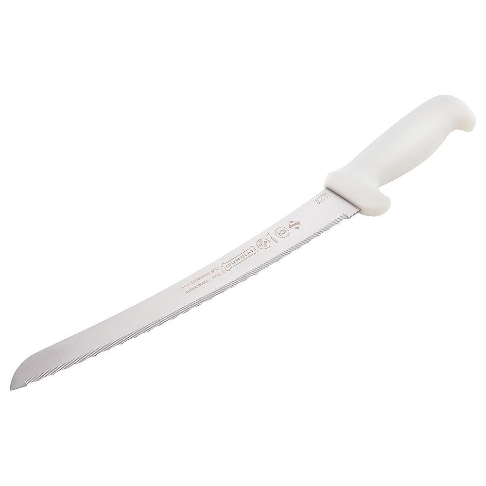 Mundial 5600 시리즈 25.4cm(10인치) 곡선형 마이크로 핸들 엣지 나이프, 브레드 톱니 포함 화이트 - 상품 이미지