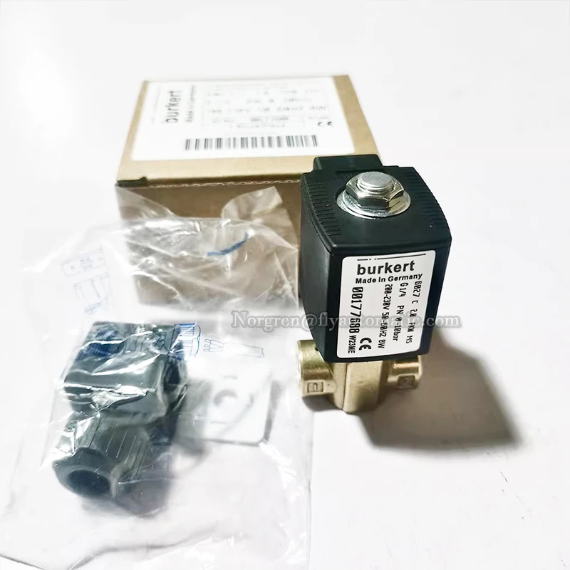 00177688 Burkert 6027 솔레노이드 밸브 10bar AC220V 직동 1/4 FKM 황동 워터