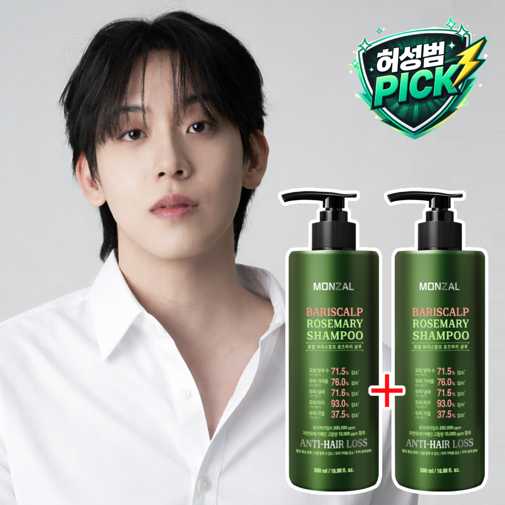 허성범 PICK 몽잘 바리스칼프 로즈마리 샴푸 탈모증상완화 기능성 500ml, 2개 제품 이미지