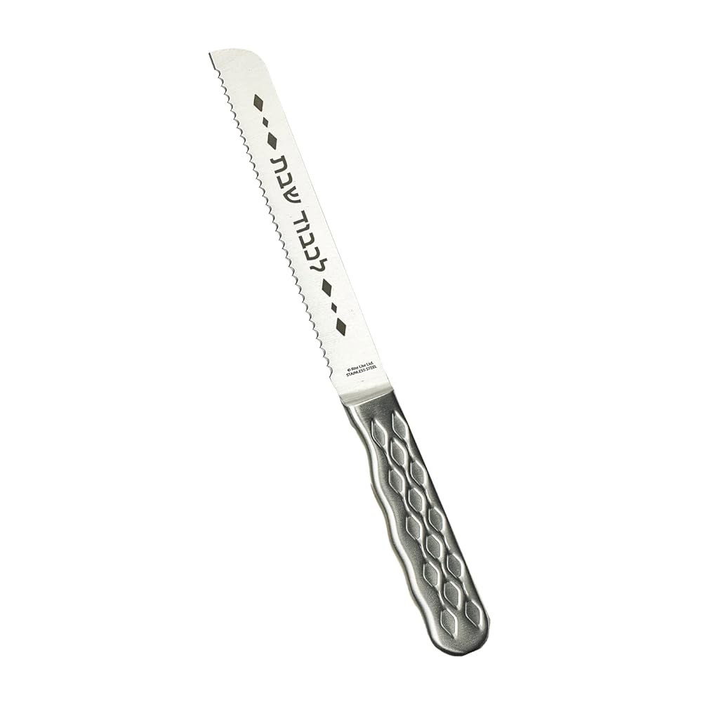 Rite Lite 스테인리스 스틸 찰라 나이프 안식일 가정 주방(다이아몬드) 할라 길이 모양의 코셔 히브리어 톱니 빵 샤보스 선물 테이블 축복 33cm(13인치) 슬라이싱 날카로운 - 상세 이미지 3