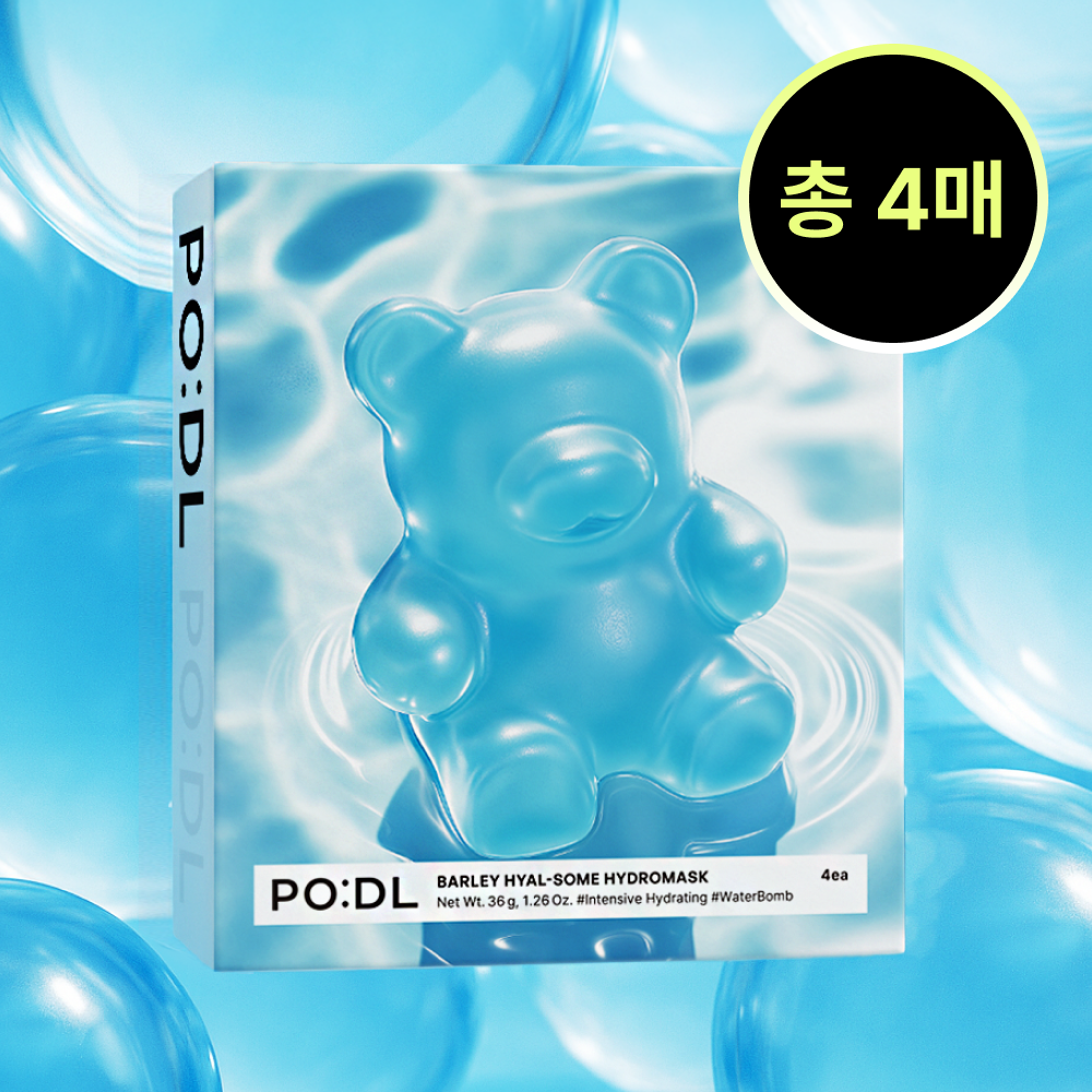 포들 곰젤리 청보리 수분 히알좀 히알루론산 겔마스크팩 4매, 1개 - 상품 이미지