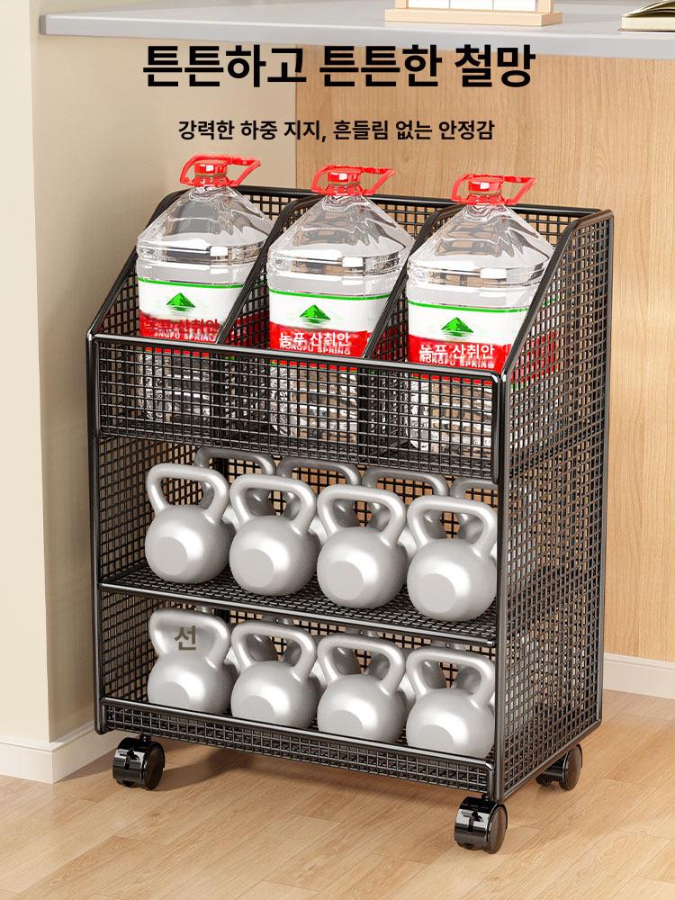 확장형 수납책장 사무실 북카트 철제책장 2단 이동형책장 블랙 3단 세로형 바퀴 포함 - 조밀한 망 - 상세 이미지 3