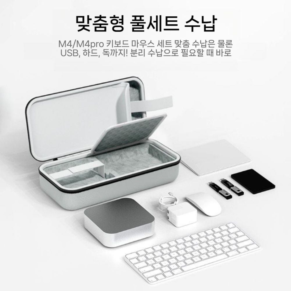 맥미니 M4 프로 호스트 보관 가방 대용량 파우치 여행용 마우스 키보드 전체 핸드백 - 상세 이미지 2