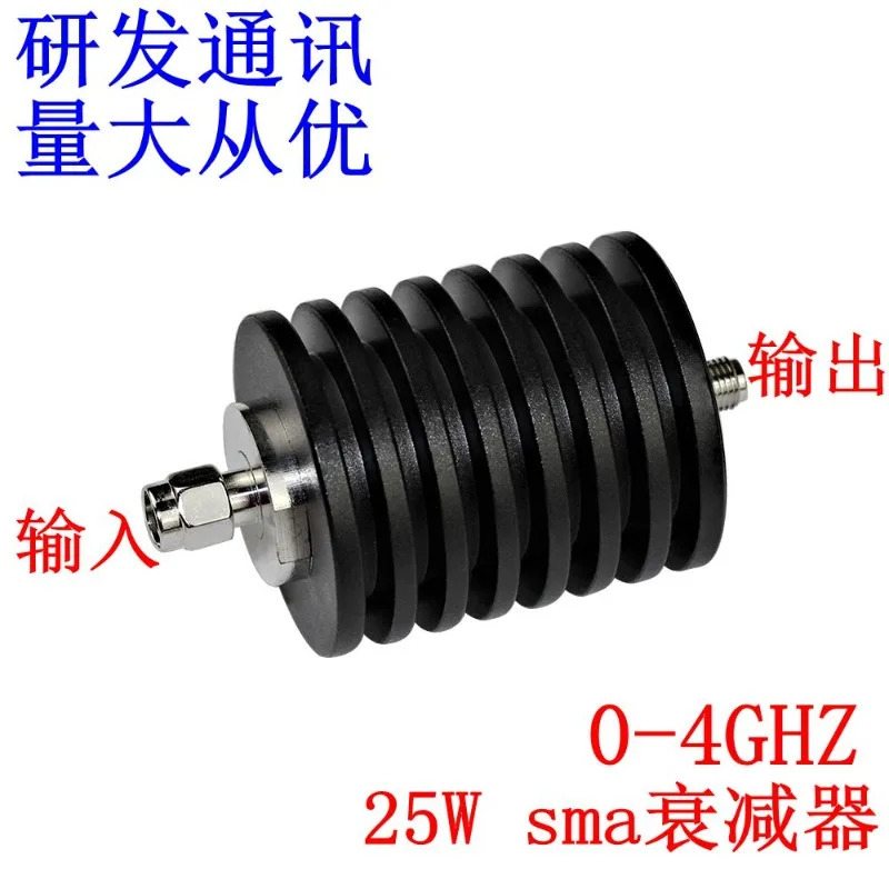 25W SMA 커넥터 고정 동축 감쇠기 1-50db DC -4GHz 50 옴