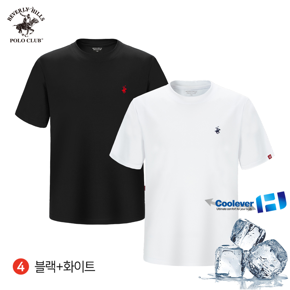 2PACK 냉감 반팔 라운드 남여공용 기능성 쿨에버 티셔츠 비버리힐즈폴로클럽 이미지 7