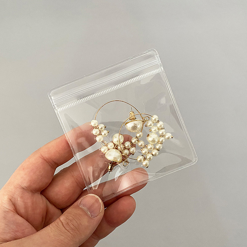 미니 PVC 지퍼백 투명 액세서리 포장 소분 두꺼운 소형 다회용 10.5x11cm, 1매, 1개 이미지 7