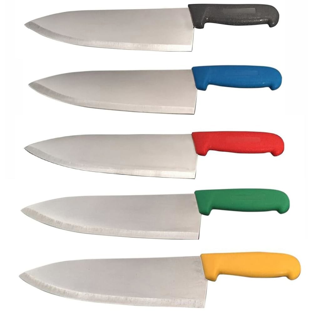 7.6-25.4cm(3-10인치) 셰프 나이프 쿡 프렌치 스테인리스 레드, 옐로우) 스틸 1개 (각 그린, 블루, 블랙, 1 Black - 상품 이미지