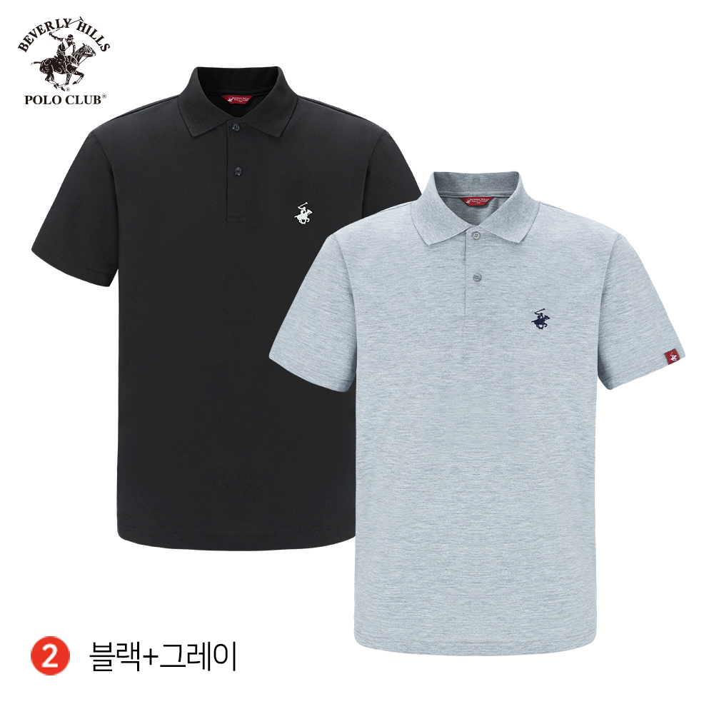 2PACK 반팔 카라 PK 투버튼 남여공용 오리지널 폴로 티셔츠 비버리힐즈폴로클럽 - 상세 이미지 3