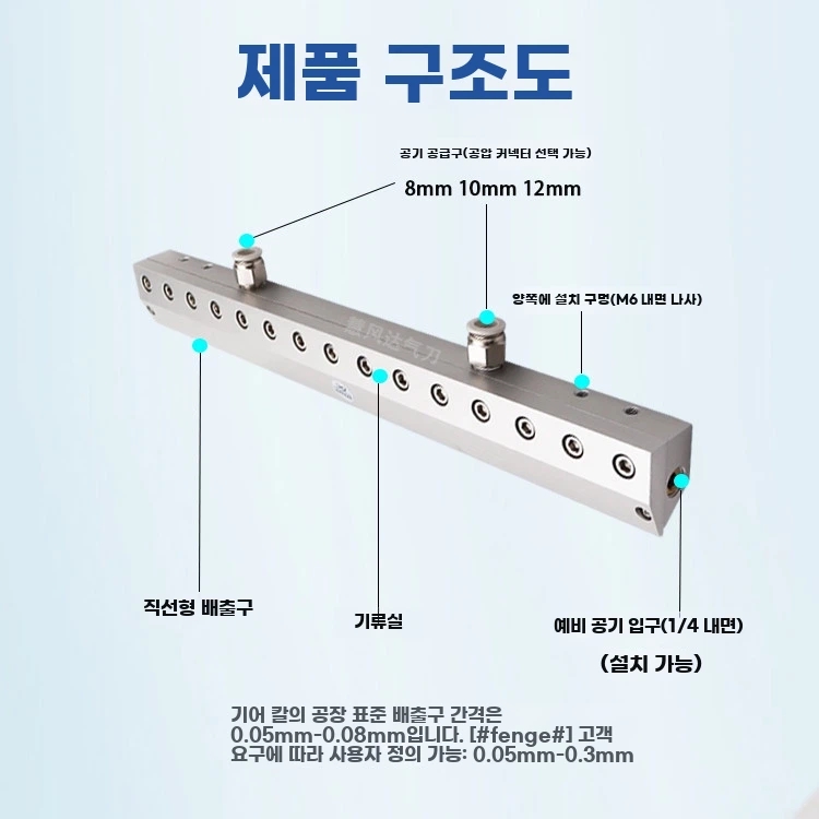 에어나이프 막대형 블라스트 블로잉 블로우 에어 산업용 - 상세 이미지 4