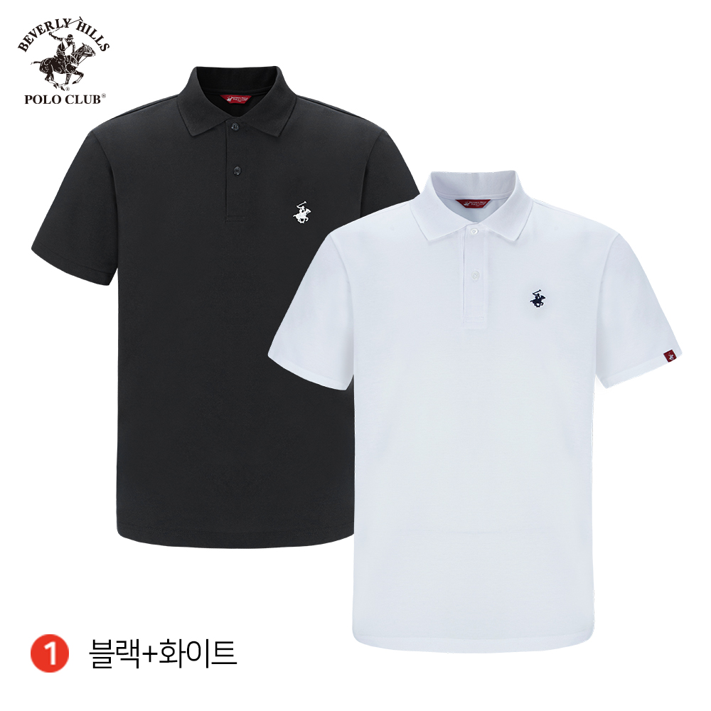 2PACK 반팔 카라 PK 투버튼 남여공용 오리지널 폴로 티셔츠 비버리힐즈폴로클럽 - 상세 이미지 2