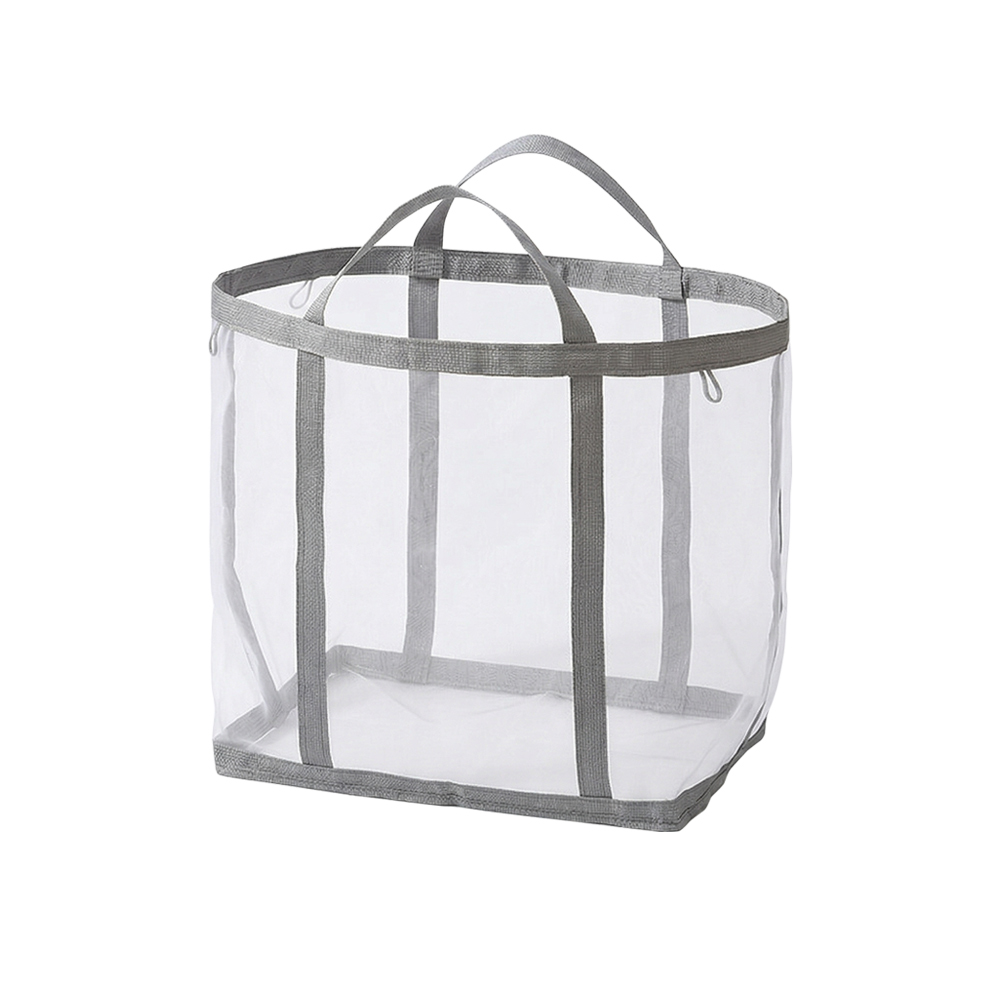 접이식 메쉬 세탁 가방 대형 이불 빨래 바구니 분리수거 런드리백 그레이, 40L 이미지 8