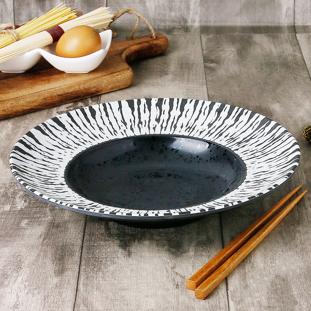 일식 중국집 멜라민 탕수육 돈까스 카레 볶음밥 샐러드 접시 그릇 26.9cm, 투톤파스타 - 상세 이미지 2