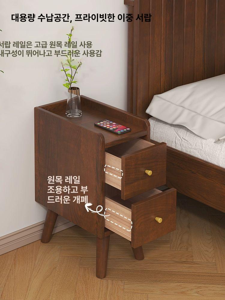 침대협탁 좁은협탁 선반 거실 서랍 수납장 인테리어 침실 슬림 협탁 낮은 미니협탁 - 상세 이미지 3