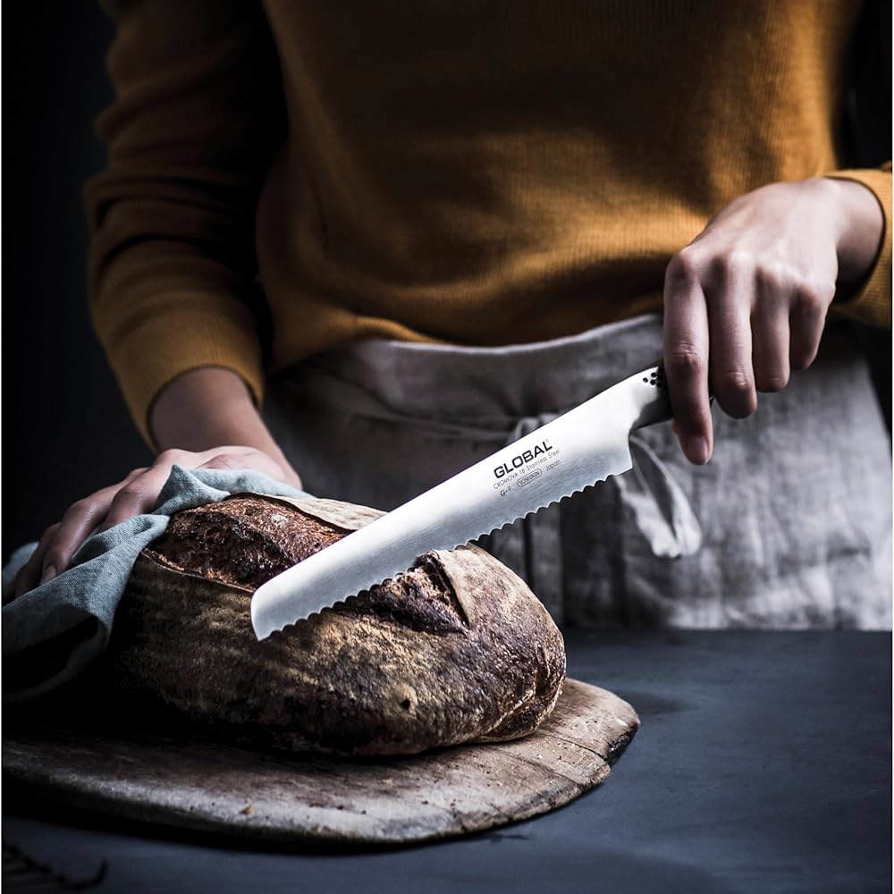 Global 21.6cm(8 1/2인치) 톱니 브레드 나이프 가장자리, 날카로운 - 일본산, 경량 일본 G-9 스틸, 면도날처럼 스테인리스 8.5 - 상세 이미지 2