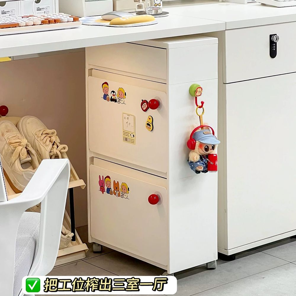 이동식 수납장 좁은폭 책상아래 단층 테이블 다용도 - 상세 이미지 3