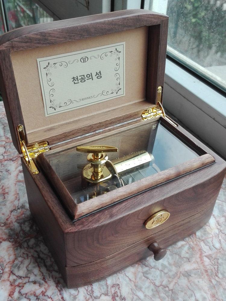 나무 고급 오르골보석함 수납함 원목 쥬얼리 상품 하늘의 성 - 상세 이미지 2