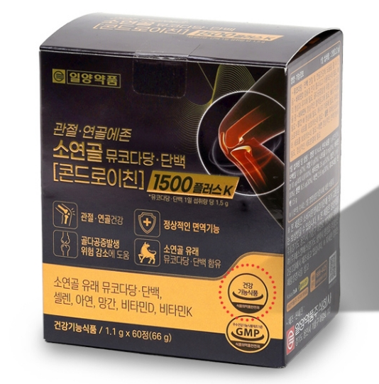 일양약품 관절 연골에존 소연골 뮤코다당 단백 콘드로이친 1500 플러스 K 120정 - 상품 이미지