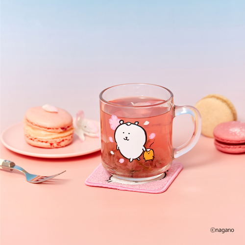 꽃놀이 담곰이 글라스 머그 코스터 세트 농담곰 봄 식기 캐릭터 고로케 굿즈 - 상세 이미지 5