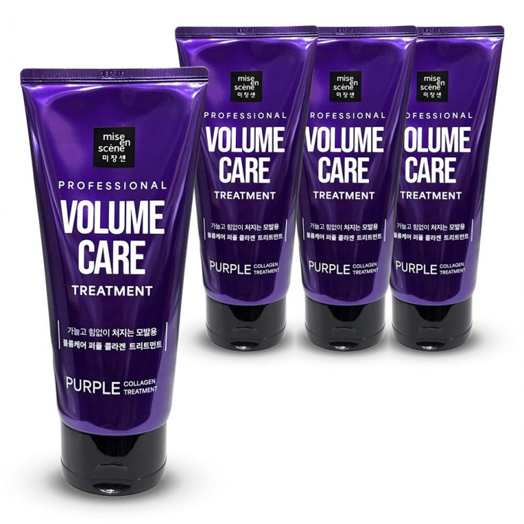 미쟝센 볼륨 케어 퍼플 콜라겐 처지는 모발 트리트먼트 330ml 4개 - 상품 이미지