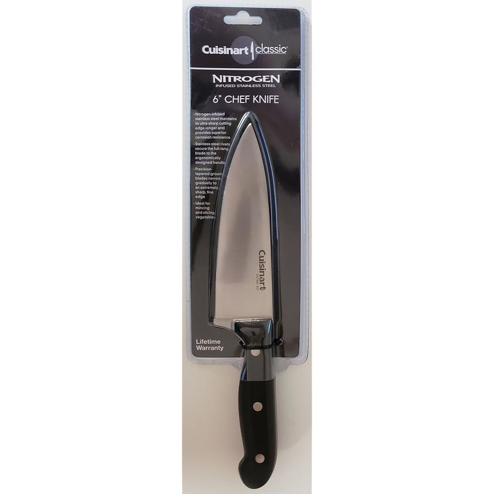 Cuisinart 클래식 15.2cm(6인치) 셰프 나이프 가드 주입 - C77TRN2-6CF 스테인리스 포함 질소 스틸 - 상품 이미지