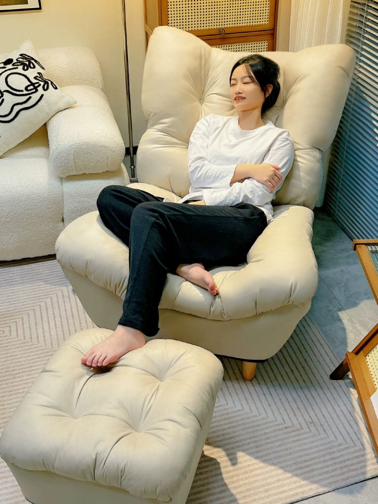 라운지체어 안락의자 거실1인용쇼파 북유럽풍 암체어 원목 노르딕 빈티지 카페 - 상세 이미지 5