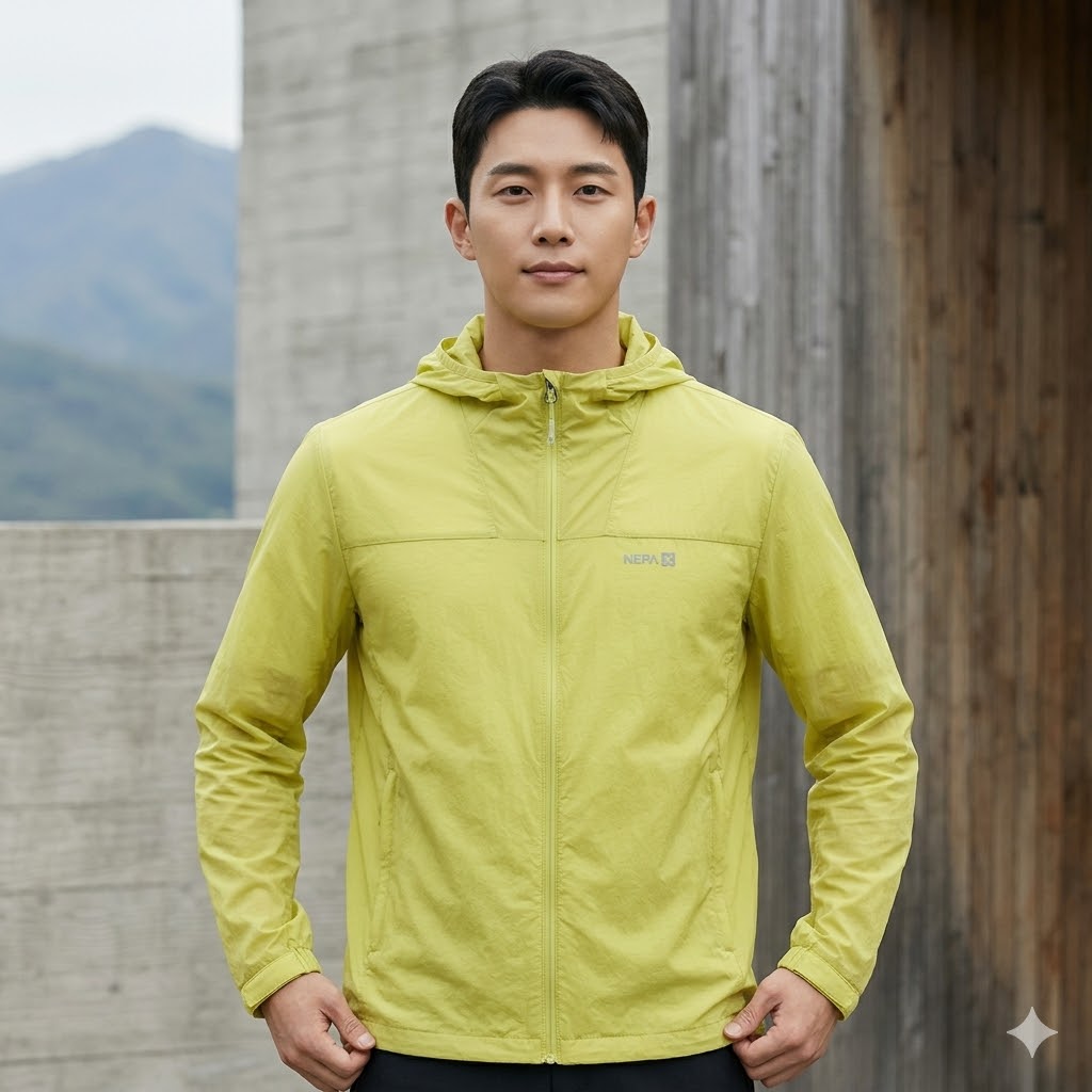 네파 여름 남자 아웃도어 홑겹 경량 방풍 바람막이 등산자켓 - 상품 이미지