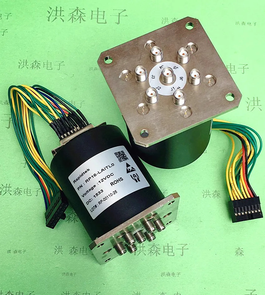 Rapidtek RF 마이크로파 동축 스위치 RP16-LA0TL0 12V DC-18GHz SP6T SMA