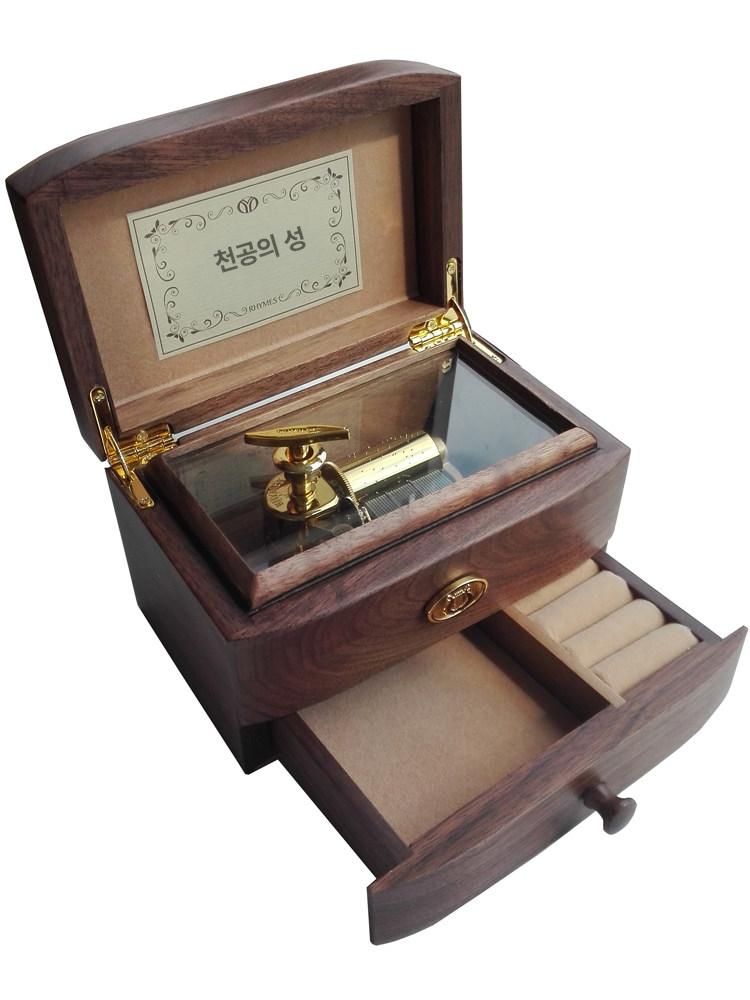 나무 고급 오르골보석함 수납함 원목 쥬얼리 상품 하늘의 성 - 상세 이미지 5