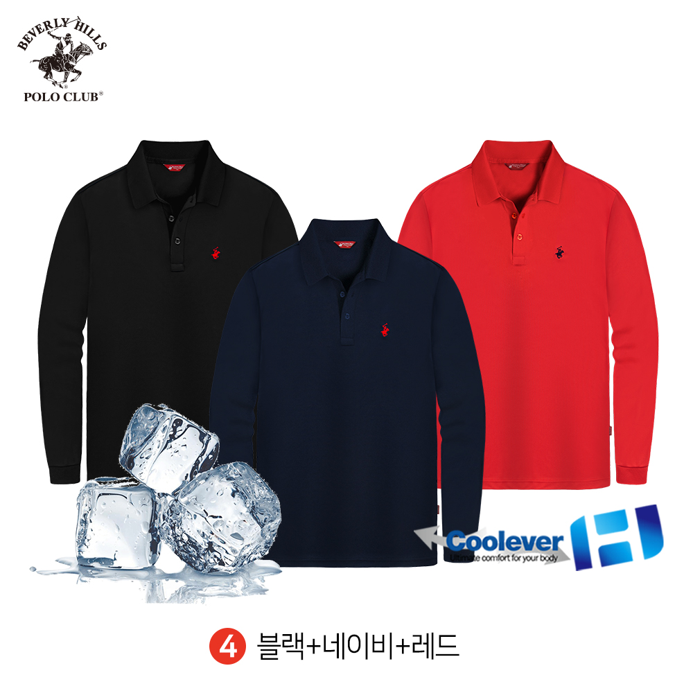 냉감 긴팔 카라 3PACK 쓰리버튼 남여공용 기능성 쿨에버 티셔츠 비버리힐즈폴로클럽 - 상세 이미지 5