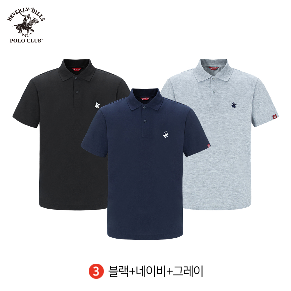 PK 반팔 카라 3PACK 투버튼 남여공용 오리지널 폴로 티셔츠 비버리힐즈폴로클럽 - 상세 이미지 5