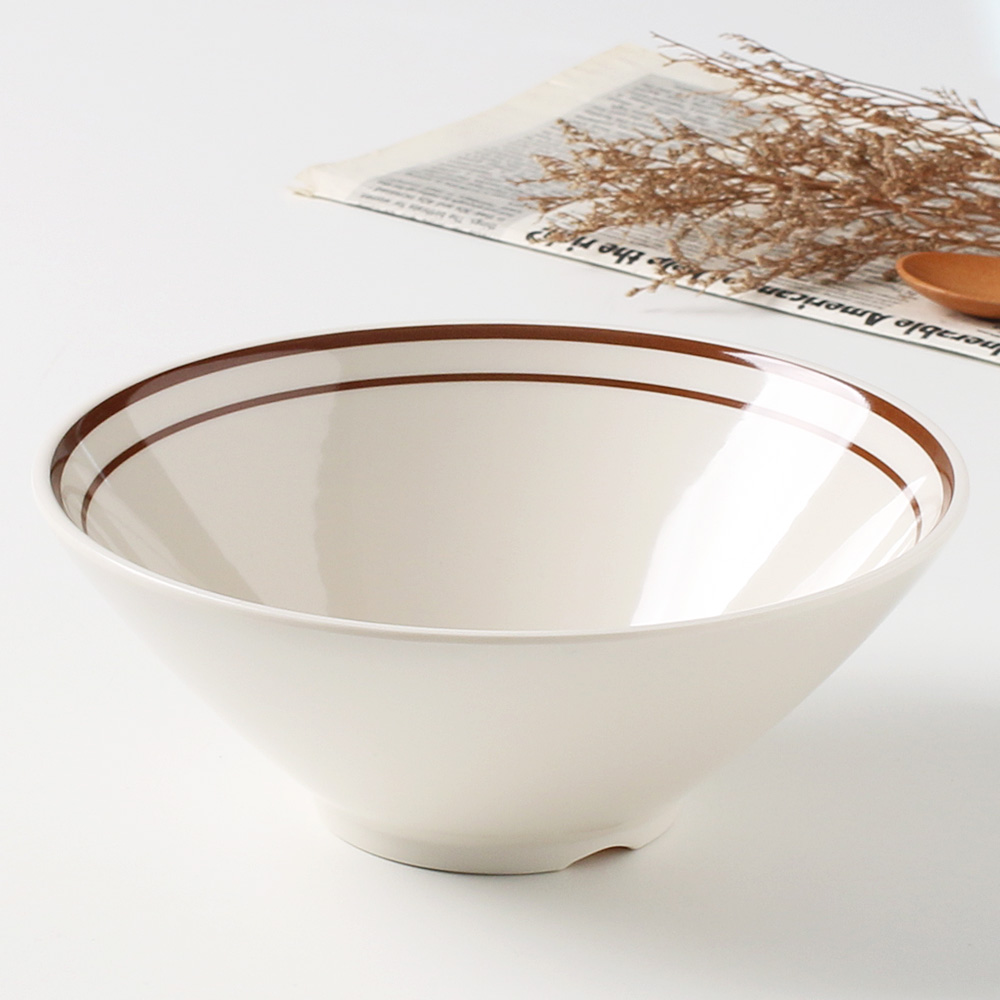 이스톤 멜라민 면기 라면 우동 국수 짜장면 짬뽕 비빔밥 그릇 21.2cm, 브라운우동 - 상품 이미지