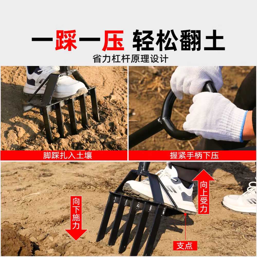톱니형 포크삽 도라지창 마늘 삼지창 고구마 땅콩 경량형 - 상세 이미지 4