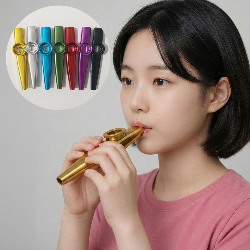 메탈 카주 카쥬 떨림막 교육용 허밍 피리 악기 필름 반주 소형 입문용 금속 뮤직 리코더 상품 이미지