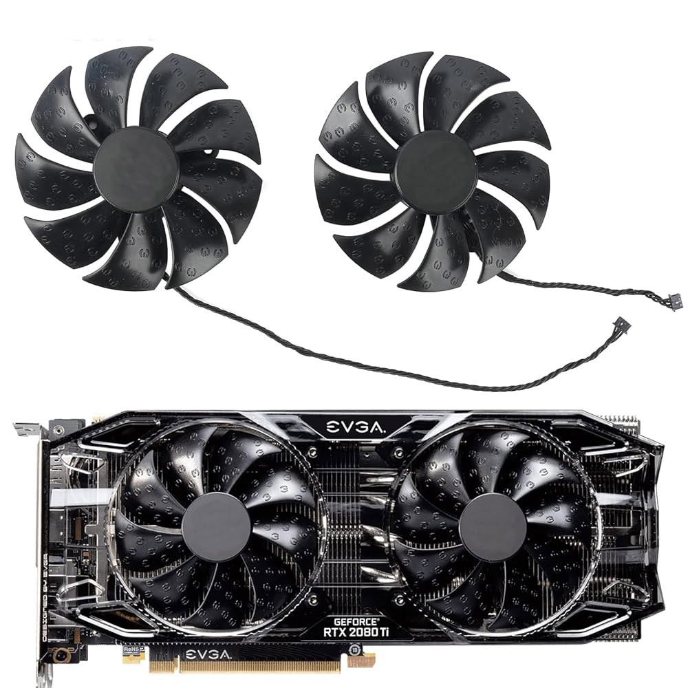 Coolerage 85mm DC 12V 0.55A 4핀 2080 RTX AB) EVGA 팬(팬 GPU 카드 RTX2080Ti 2060 PLA09215S12H 그래픽 냉각 팬 207 - 상품 이미지