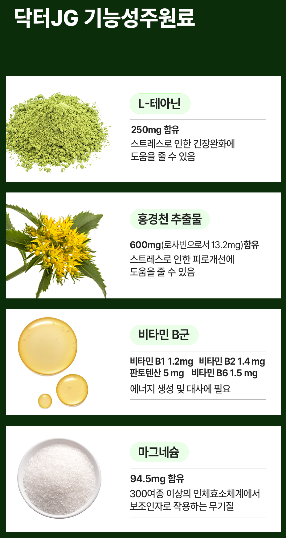 닥터 JG 스트레스 긴장 완화 피로회복 영양제 90정, 1개 이미지 6