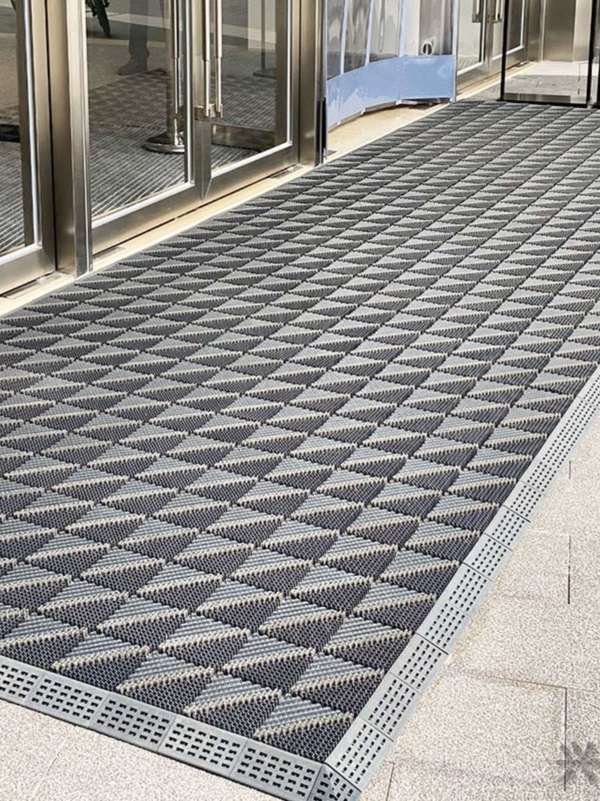 외부바닥매트 업소용 사무실 발판 코일 입구 아파트 현관 그레이 베이스 그레이 브러시 120x180cm - 상세 이미지 3