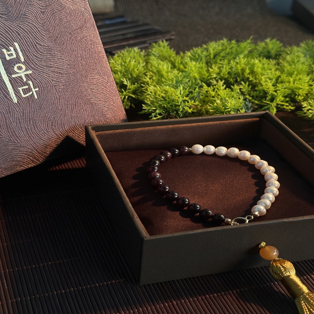 화기운 가넷 담수 진주 팔찌 1월탄생석 천연 원석 수제 재물운 사주 오행 연애운 이미지 8